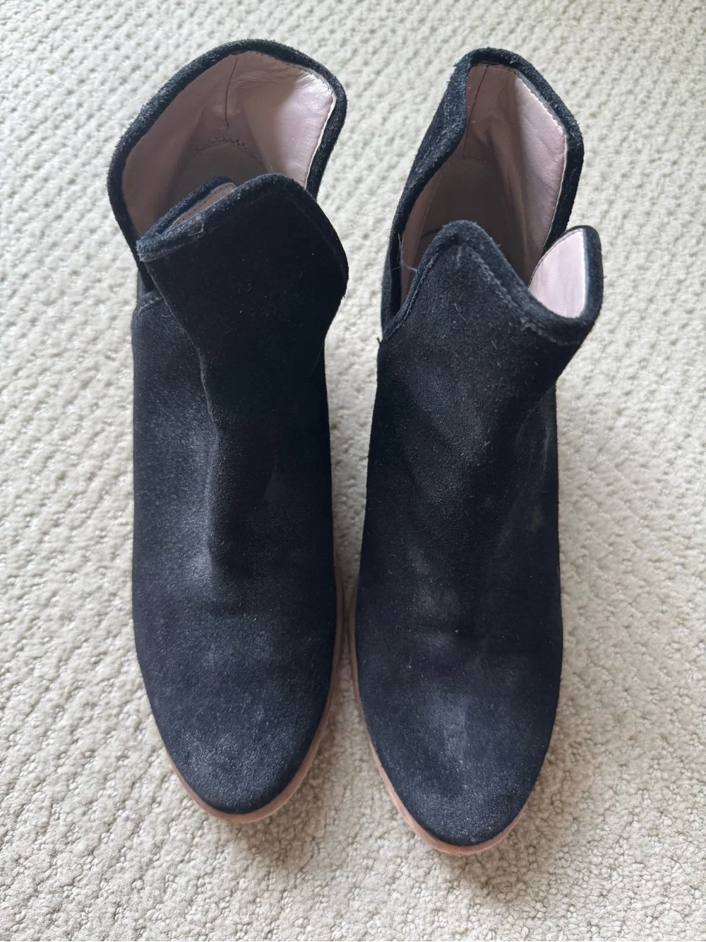 bp. Black Suede Scalloped Ankle Booties